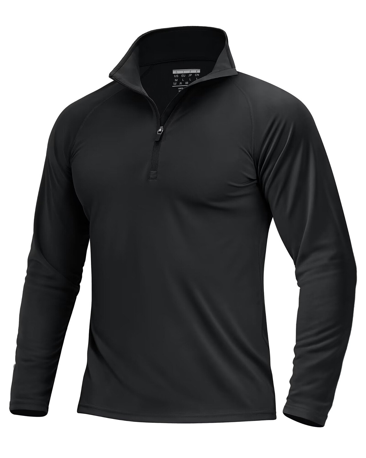 Mens UPF50+ Long Sleeve T-Shirts 1/4 Zip Up Quick Drying Sun Shirts Fishing Tops