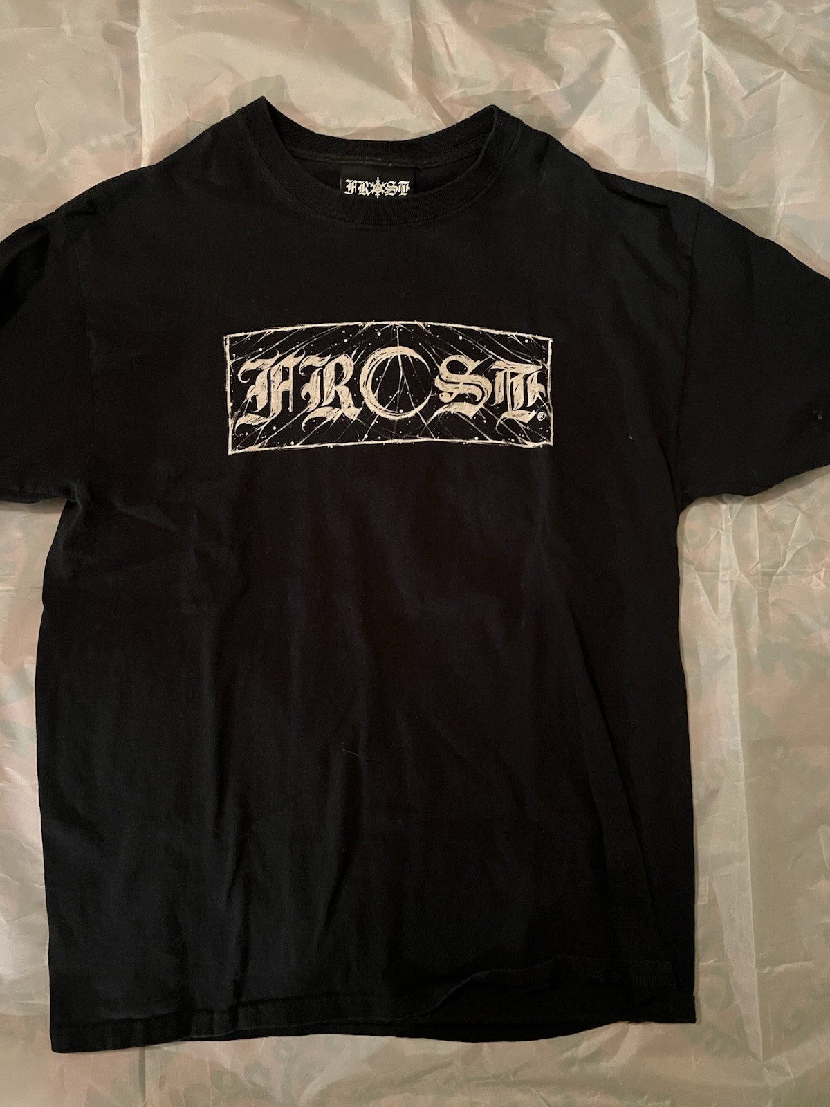 Frost Wear clothing Tattoo Brand Black Metal Logo T Shirt Size Large