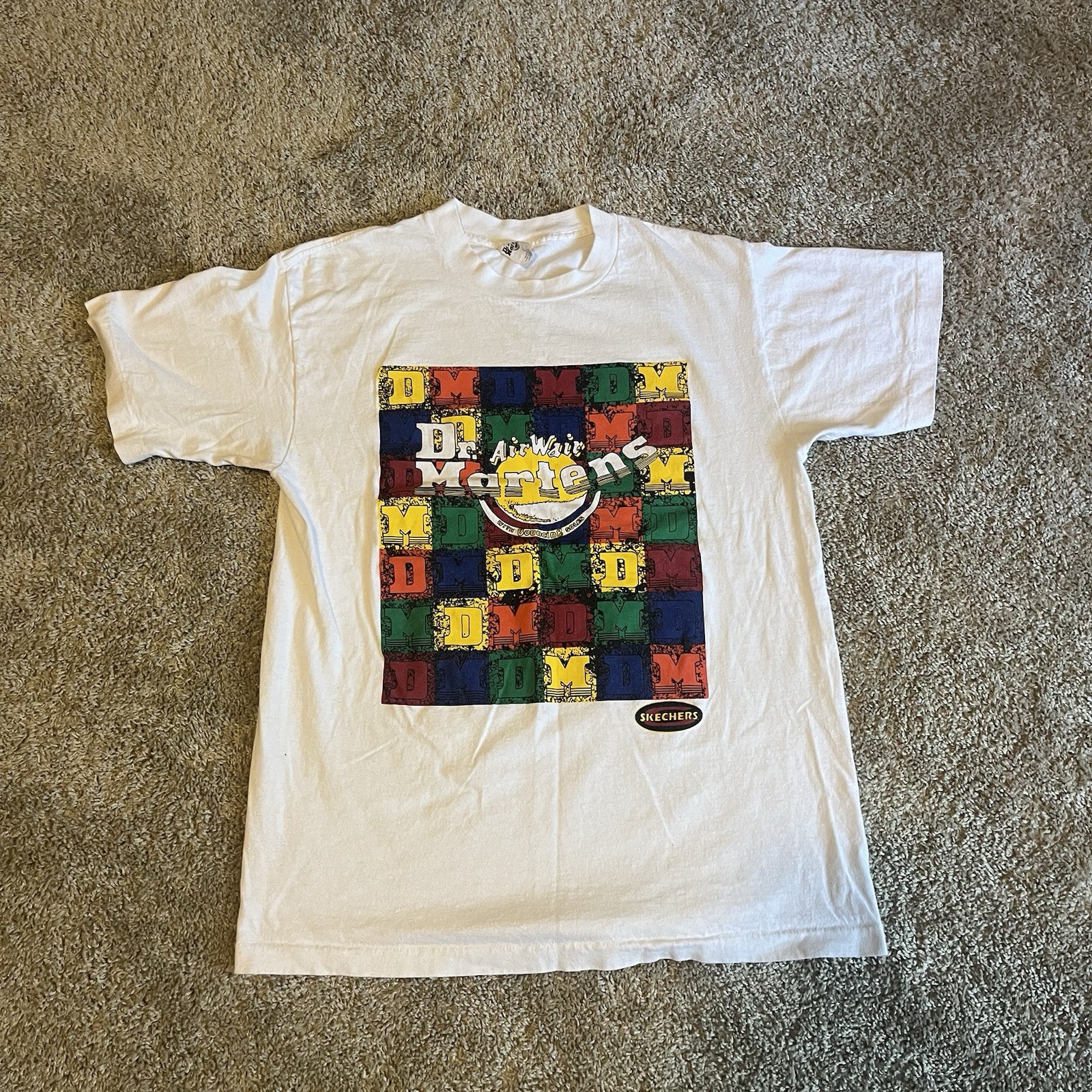 Vintage 90s Doc Martin Logo T Shirt Rainbow Graphic Men’s Large USA Made