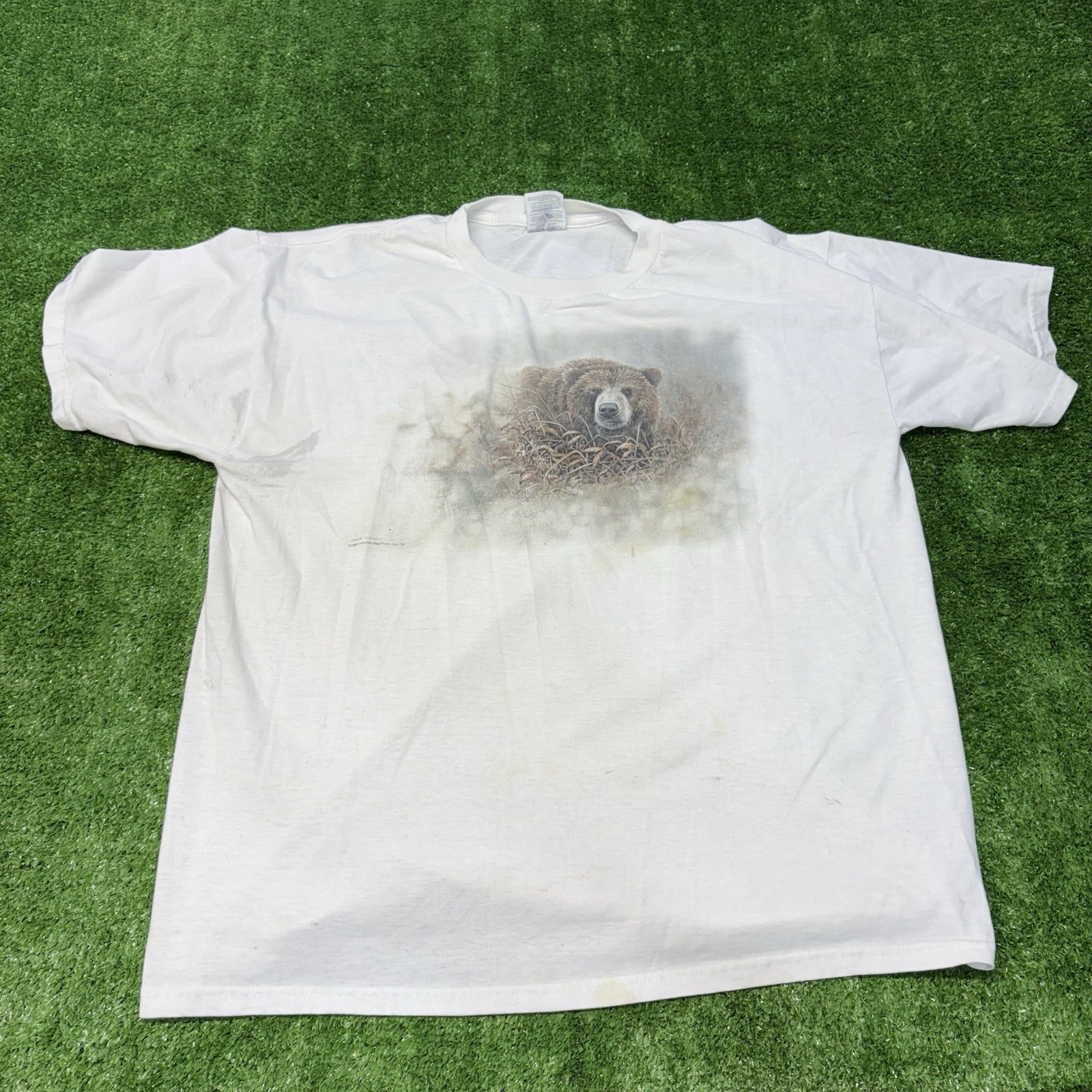 Mens Distressed Vintage 1996 Impulse Wear Grizzly Bear Wildlife Nature Shirt XL