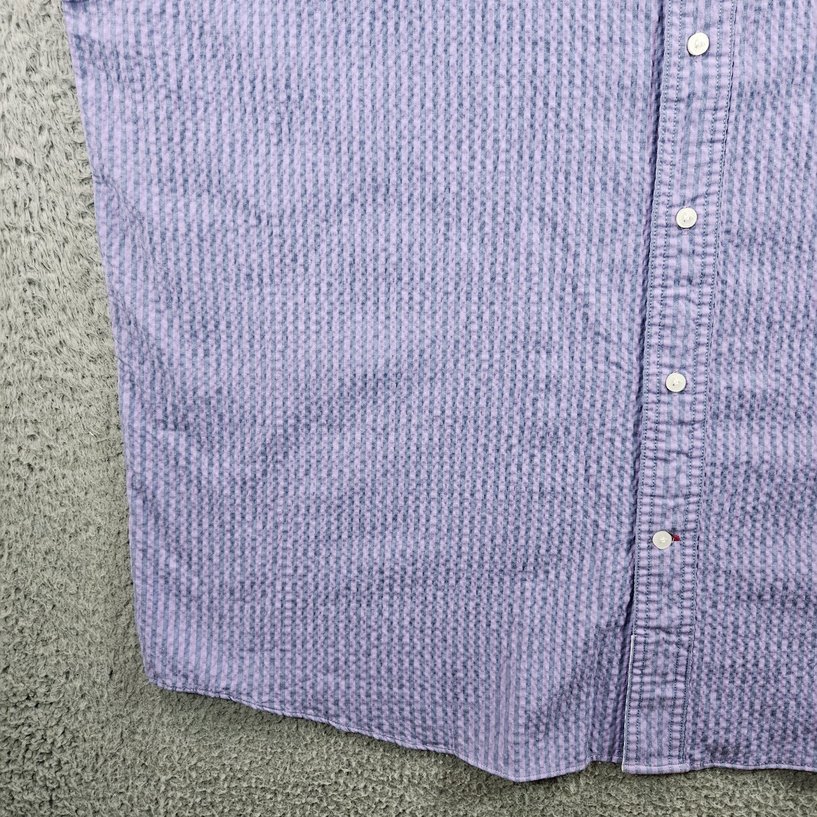NEW Cremieux Performance Shirt Men 2XT UPF 30+ Short Sleeve Purple Striped