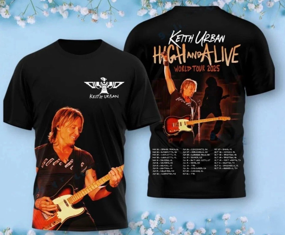 Keith Urban High And Alive Tour 2025 AOP 3D T-shirt
