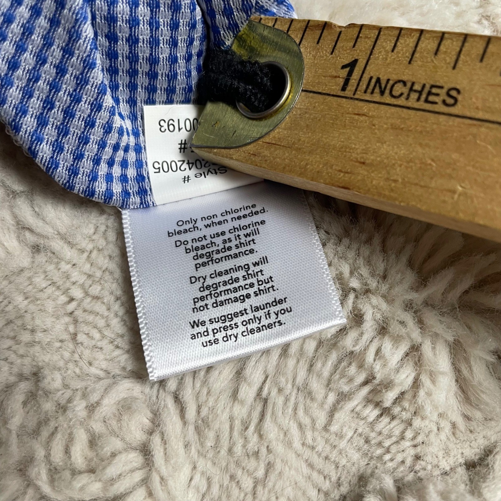 Mizzen+Main Mens Performance Gingham Dress Shirt Blue White Trim Fit Large