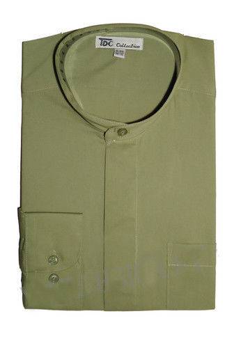 Mens’ mandarin collar ( banded collar) dress shirt Fotino Landi/TDC SG01