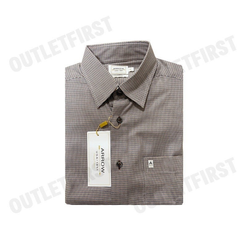 ARROW MEN’S PREMIUM COLLECTION SHORT SLEEVES SHIRT COLOR BROWN CODE: