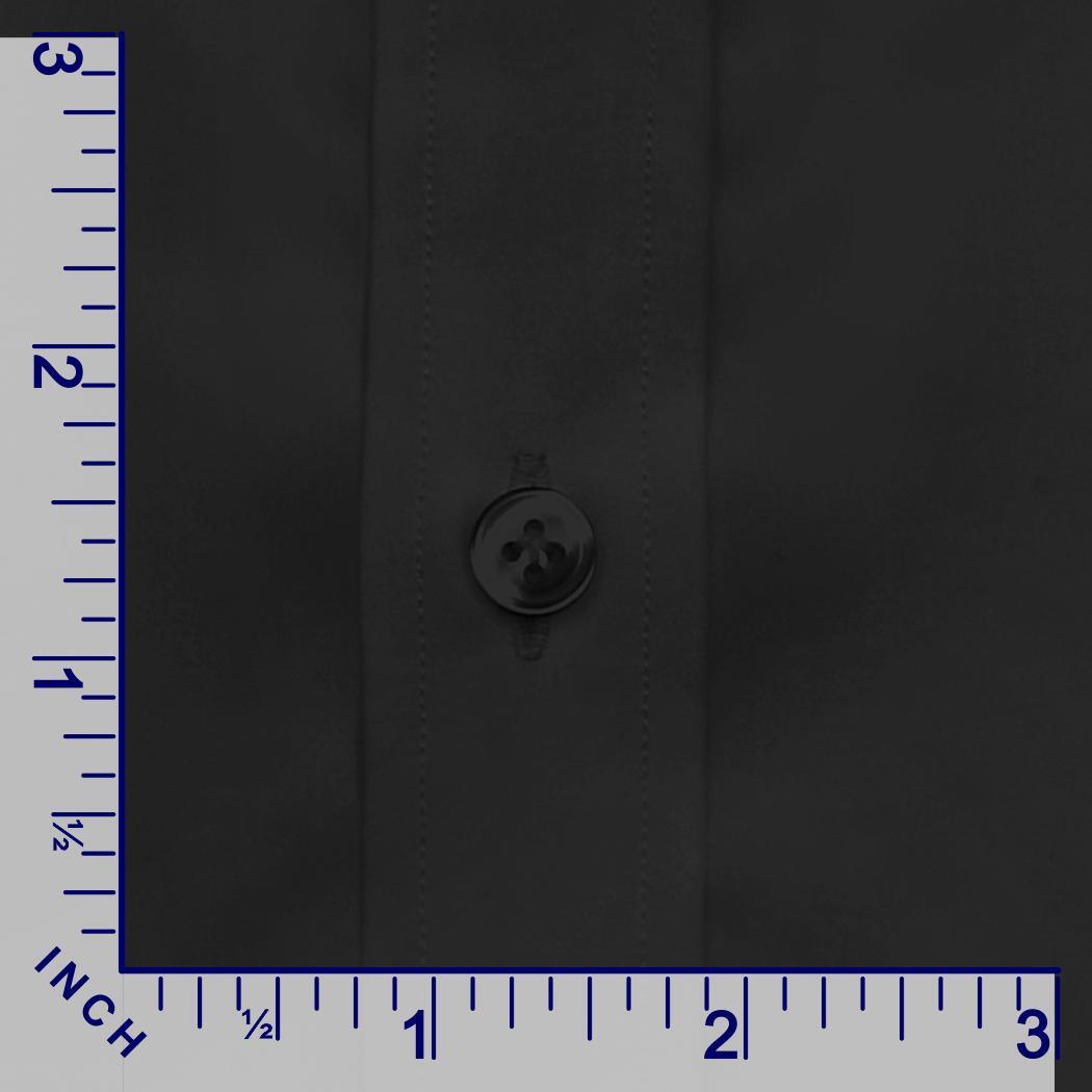 Black Contrast White Stitch High Open Collar Mens Preppy Style 100% Cotton Shirt