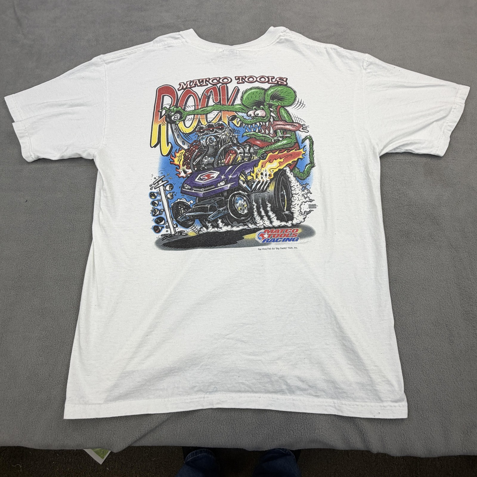 Rat Fink Matco Tools Shirt Mens XL White Drag Racing Hot Rod Graphic Tee
