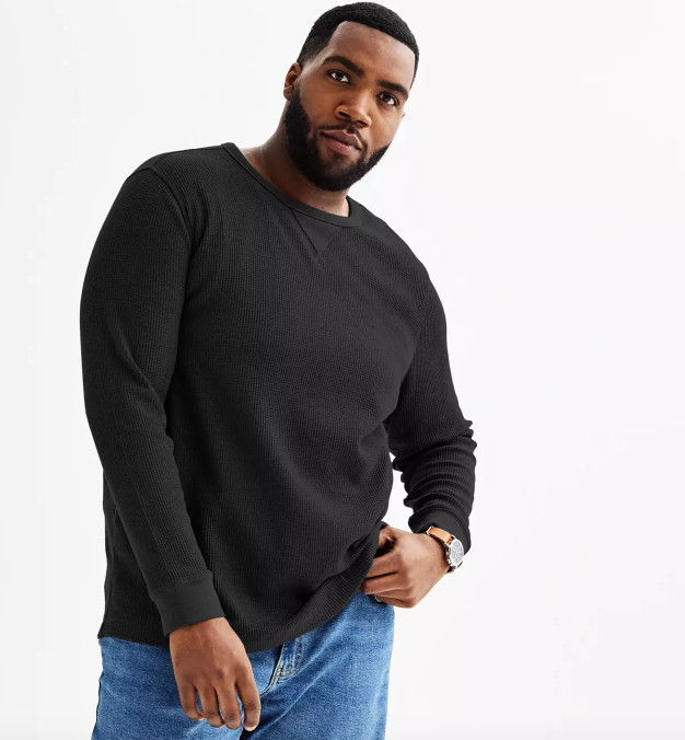 SONOMA Mens B&T Waffle Thermal Crewneck L/S T-SHIRT LT XLT 3XLT (4 Colors) NWT
