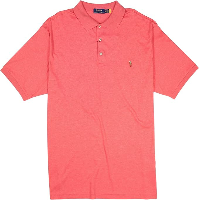 Polo Ralph Lauren Mens Short Sleeve Polo in Pink Htr Size 3LT
