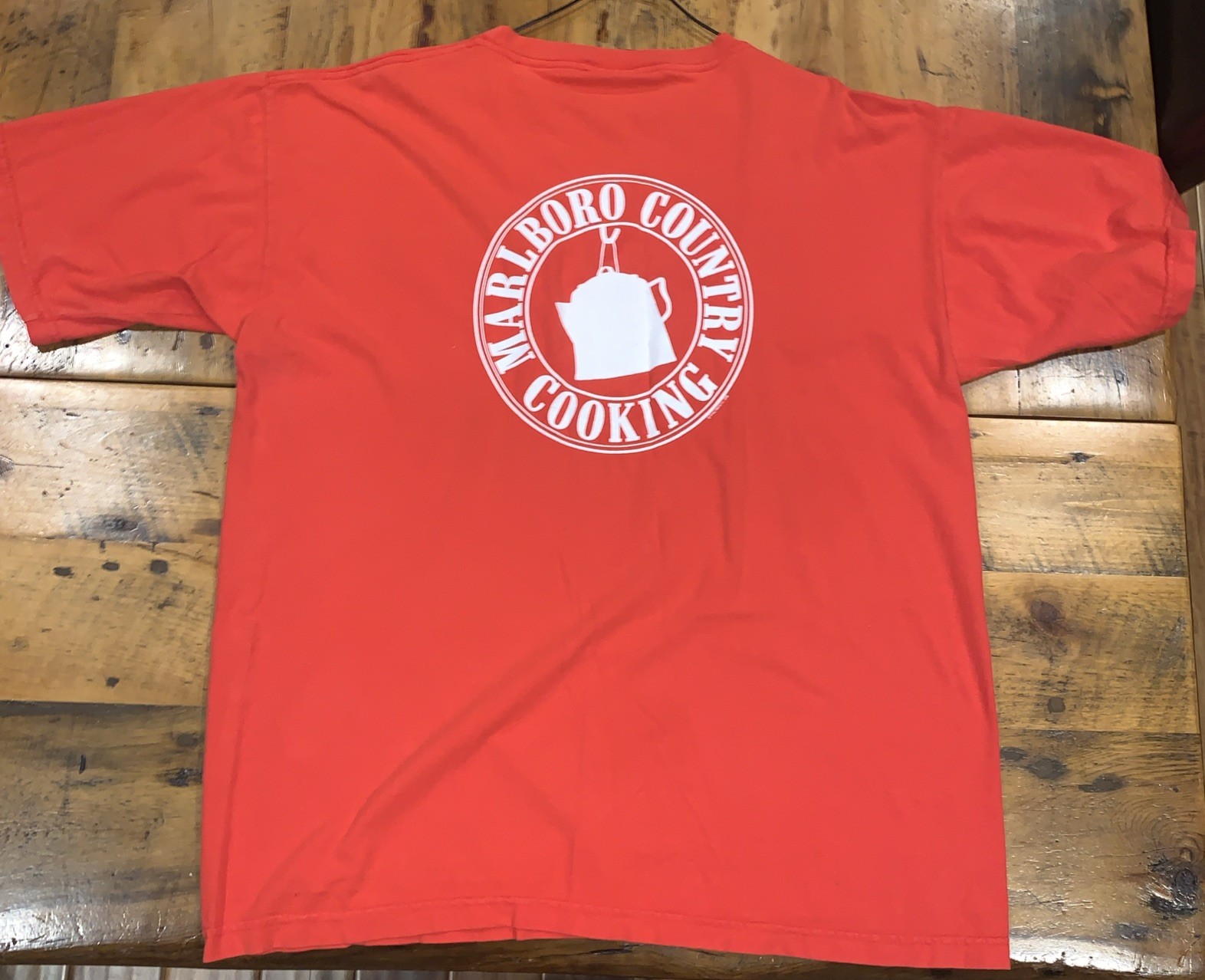 Vintage 90s Marlboro Country Cooking Pocket T-Shirt ONE Size cigarette RARE USA
