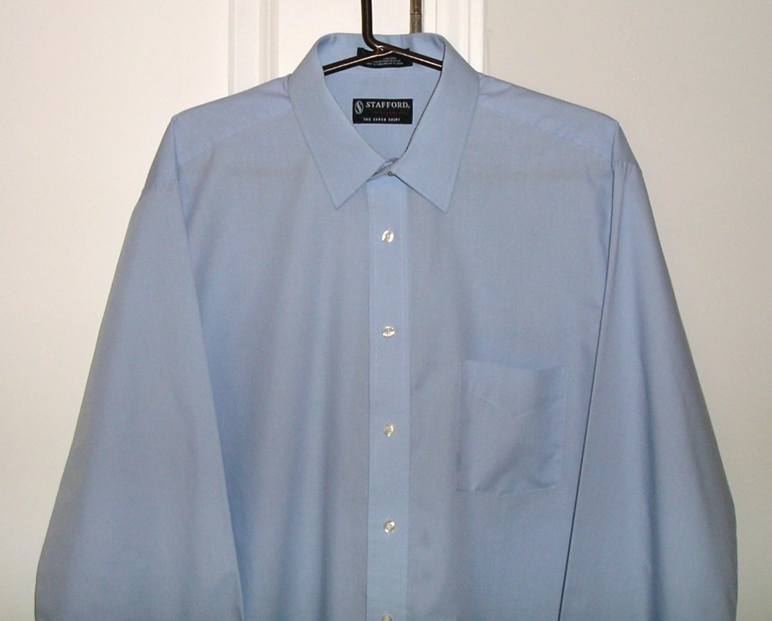 NEW~STAFFORD THE SUPER SHIRT PERFORMANCE BLUE DRESS SHIRT (X-TALL-16.5-36/37)!