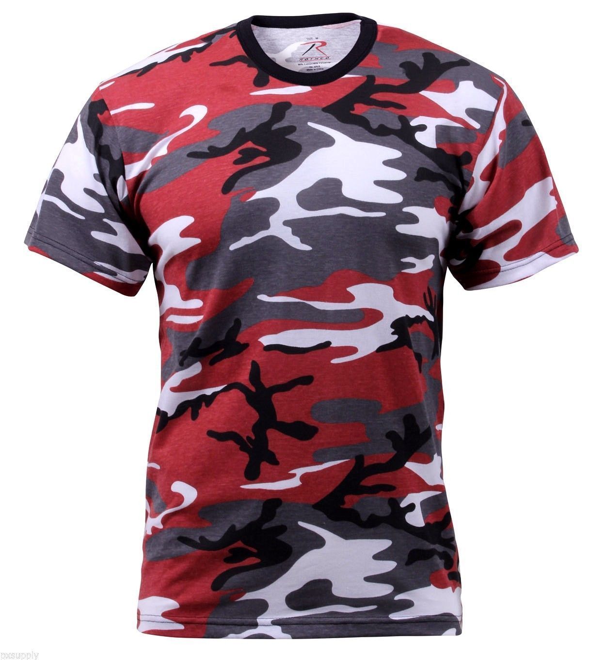RED CAMO CAMOFLAGE MENS ROTHCO RED CAMO TSHIRT STYLE 6006 T-SHIRT SIZES S TO 3X