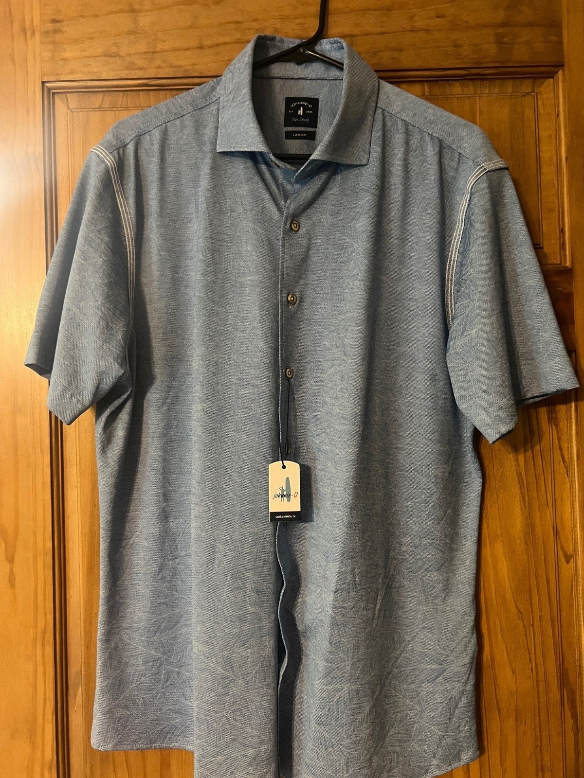 Johnnie-O Top Shelf Brock Laguna Blue Men’s Size L New with Tag Short Sleeve