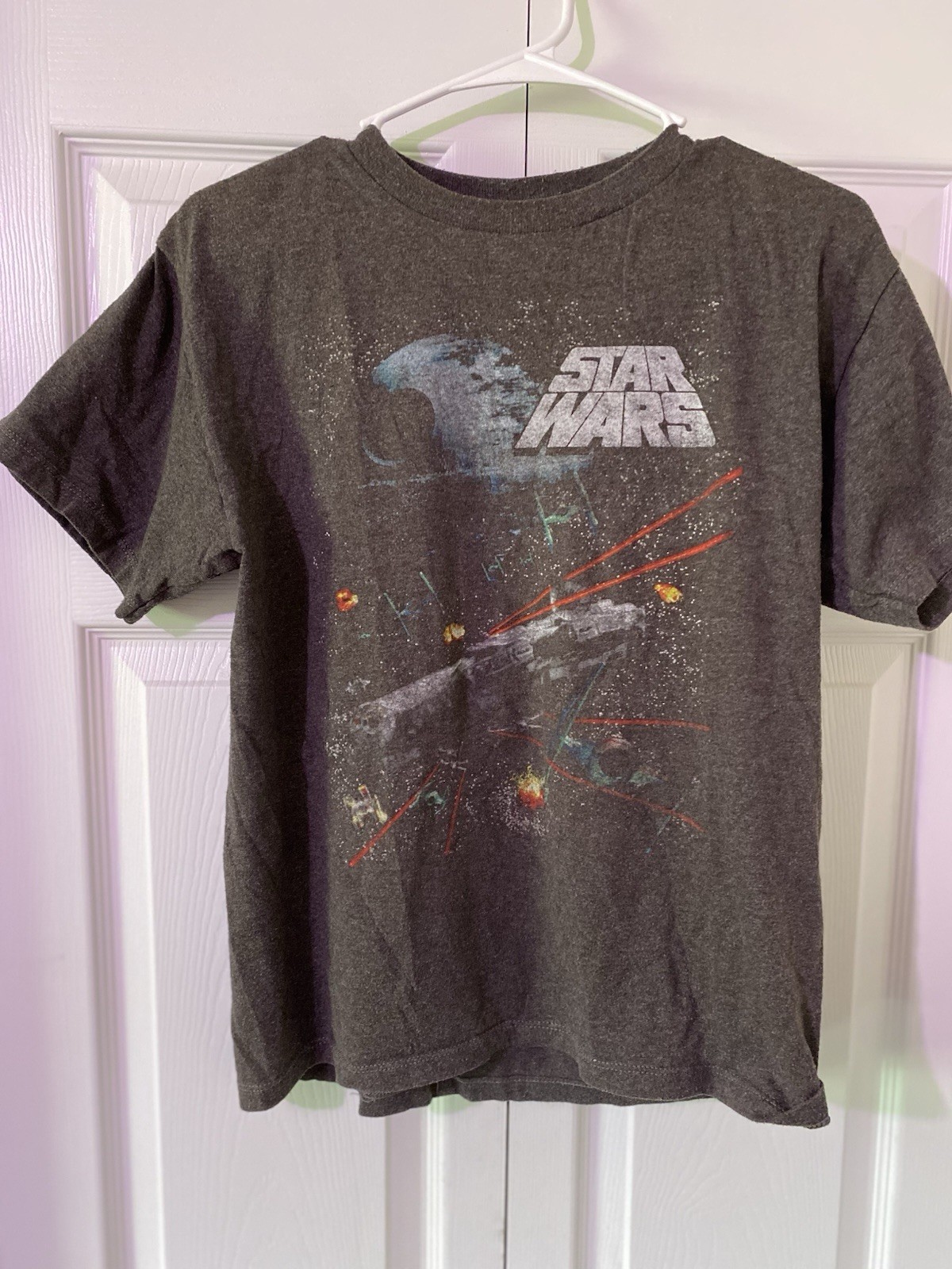 Star Wars Gray Graphic Print Crew Neck Short Sleeve Knit Cotton Blend Tee XL/XG