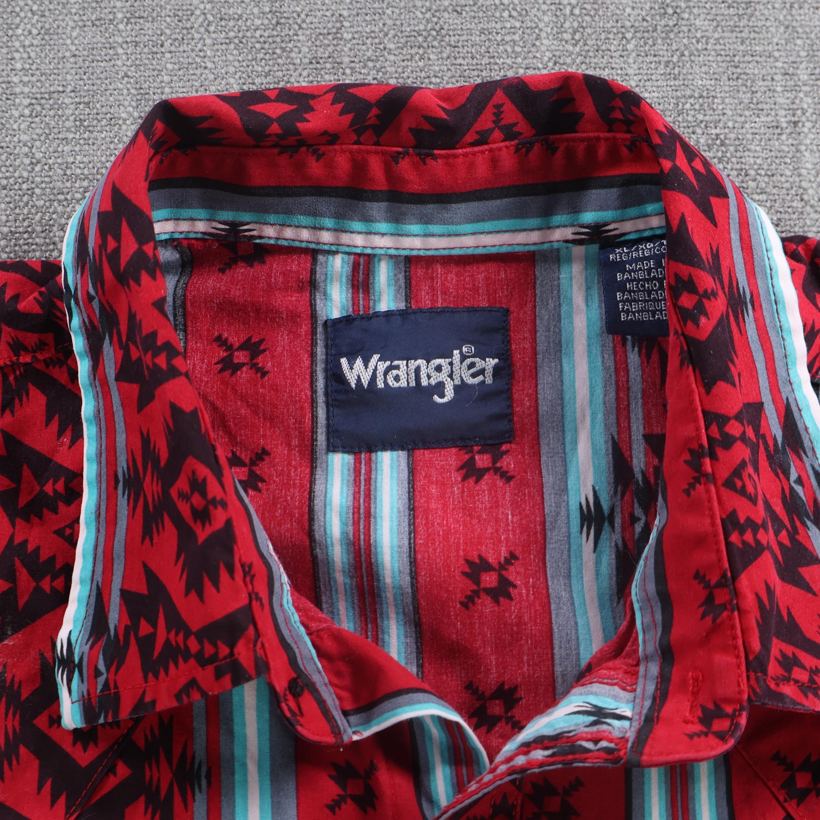Wrangler Shirt Men Extra Large Checotah Pearl Snap Yoke Najavo Cowboy Western