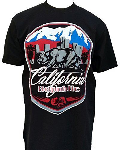 MENS SHOP PRIVATE LABEL California Republic Mens Patriotic Heavyweight T-Shirt P
