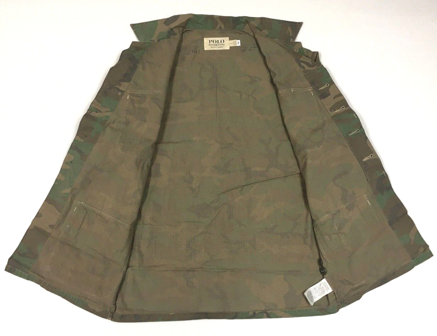 Polo Ralph Lauren Military Army Camo Officer Soldier Camp Overshirt Shirt Jacket
