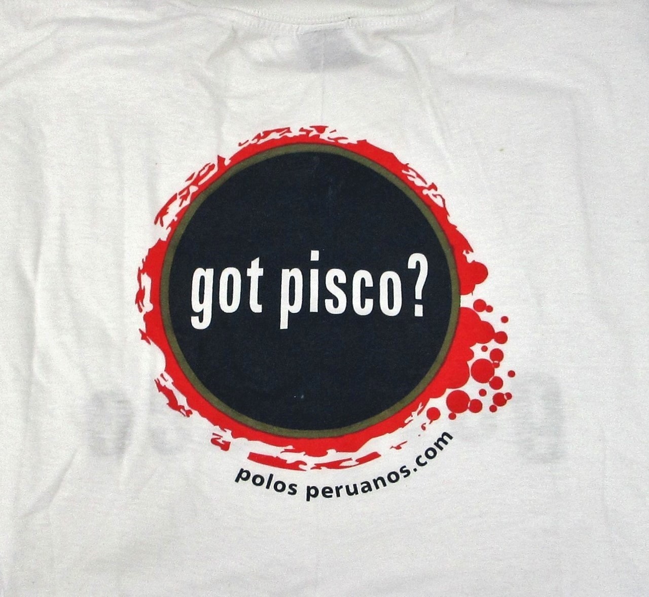GOT PISCO? T-shirt Blue Polo Peruano Short Sleeve Made in Peru Cotton M & L