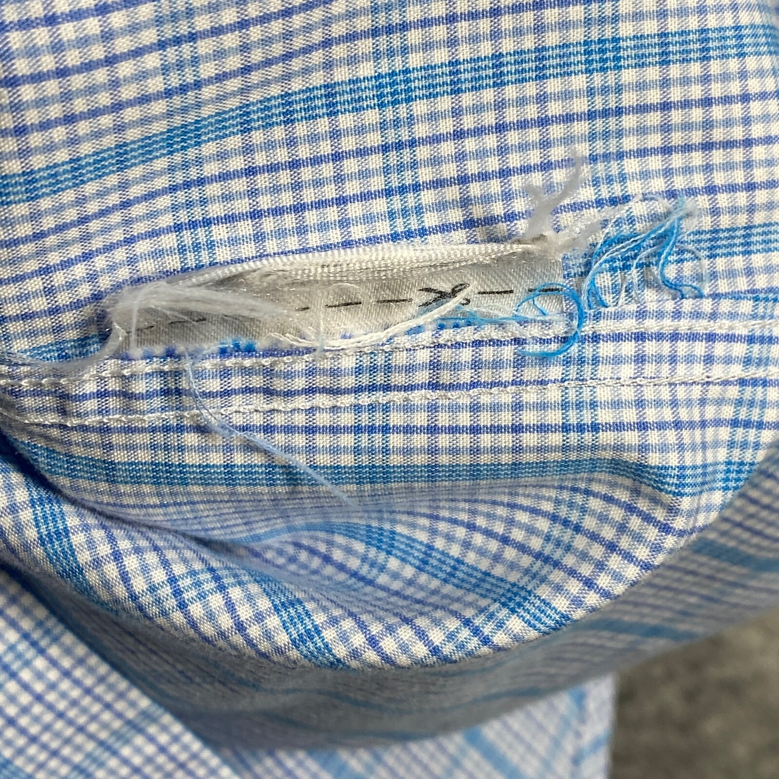 Banana Republic Shirt Mens Large 16-16.5/34-35 Blue Plaid Slim Non-Iron Button
