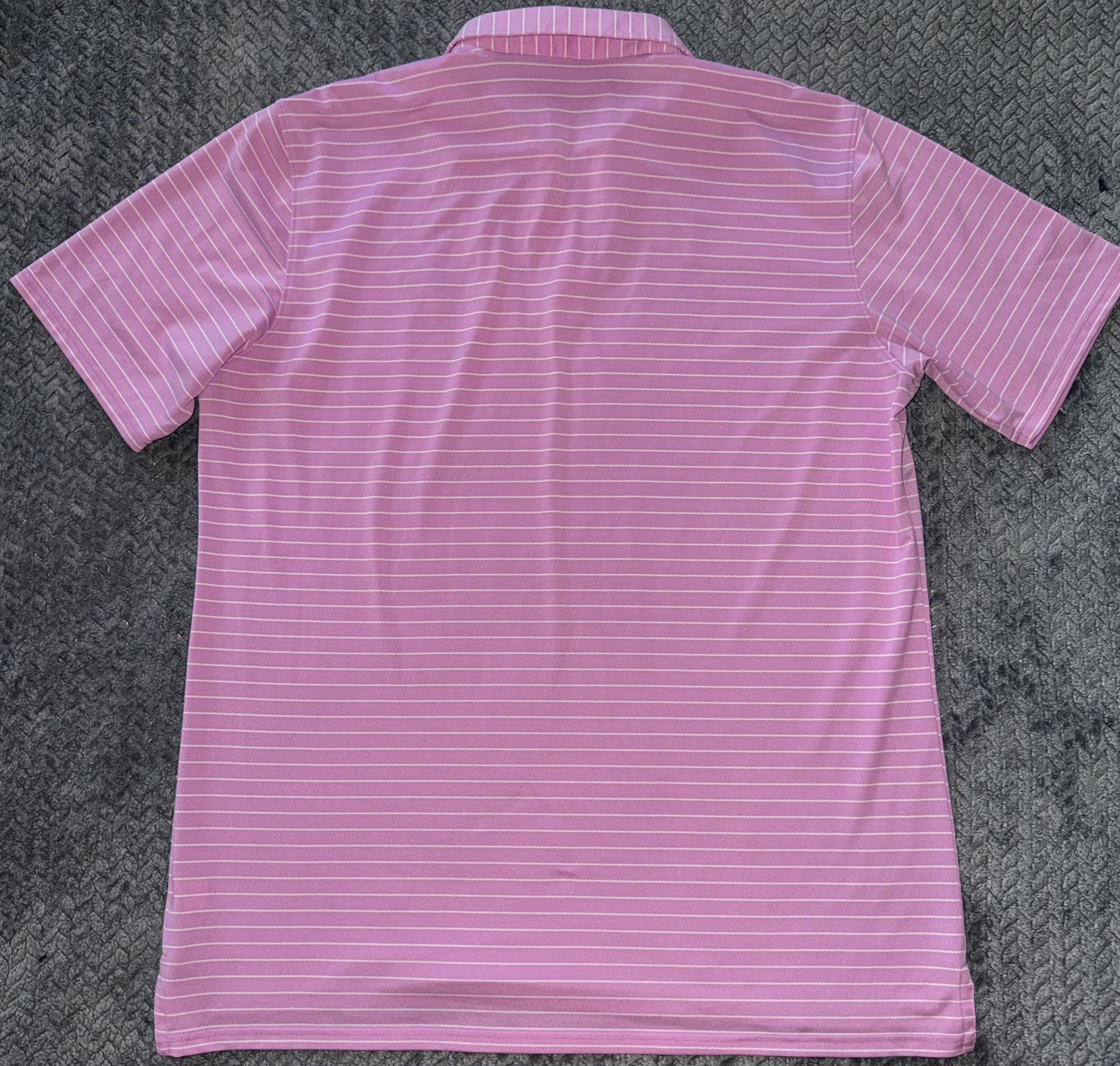 Holderness & Bourne Men’s Polo Shirt Tailored Fit Pink White Striped Stretch XL