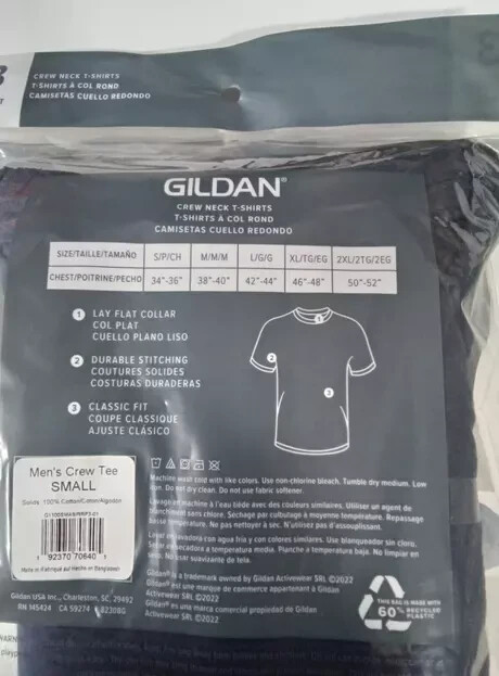 Gildan Mens Crew T-Shirt 5 PK & 6 PK Style G1100 (Slightly Imperfect)