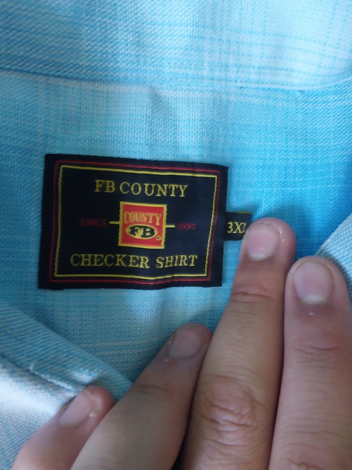 Cholo FB County Men’s 3XL Blue/White Checker Flanell Short Sleeve Button Shirt