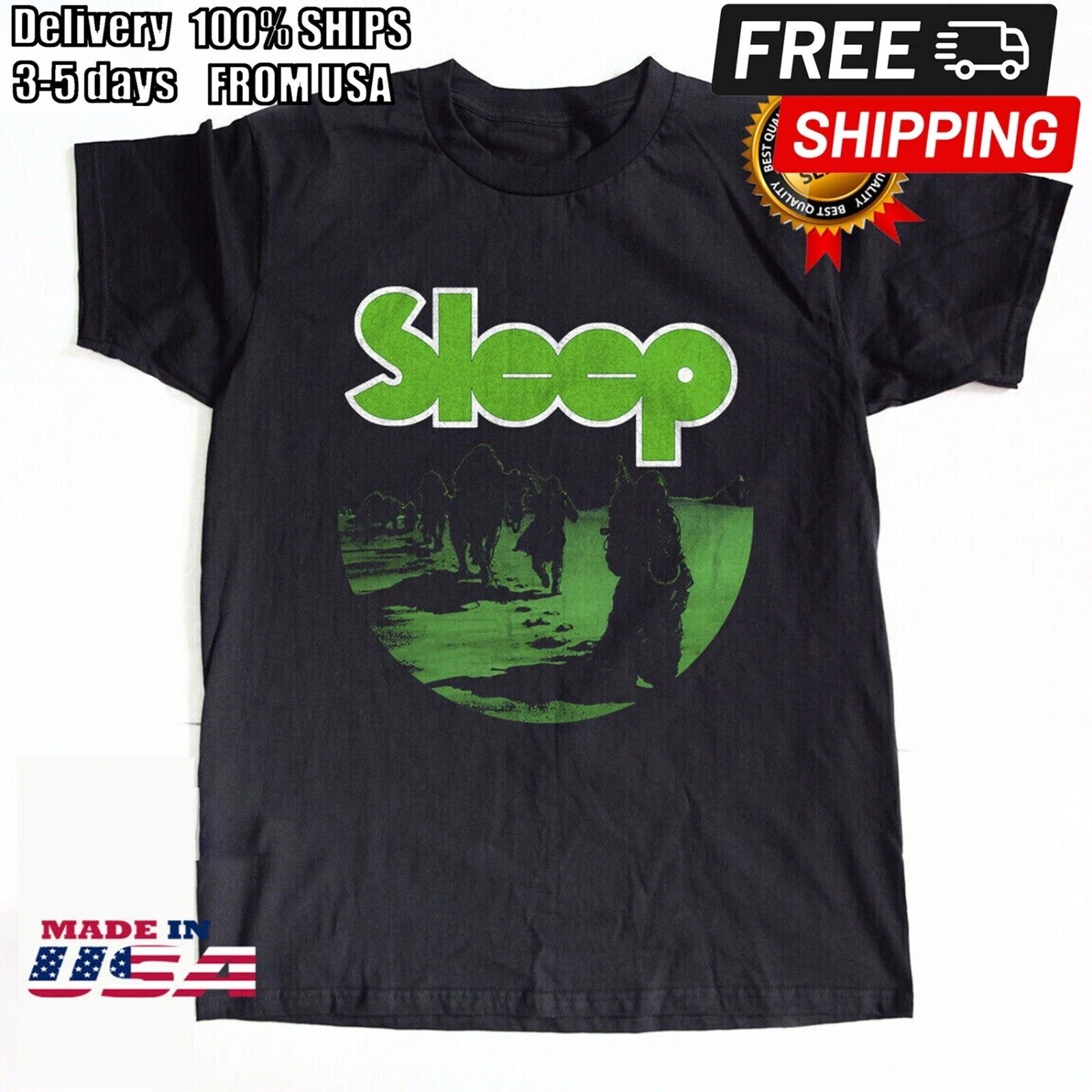 Sleep Band Dopesmoker Album Unisex Cotton Black T-shirt Size S-5XL