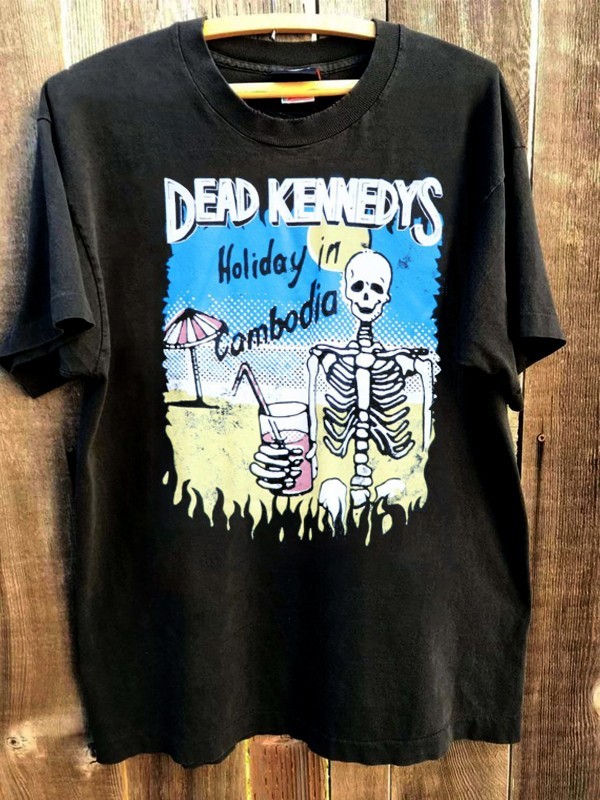 Dead Kennedys Cambodian Skeleton T-shirt black tee Classic Style NH21119