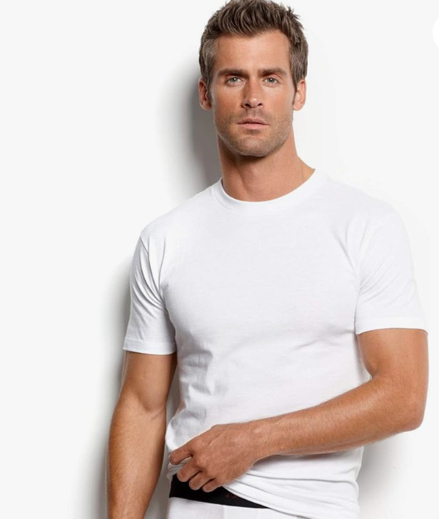 Stafford Mens Crewneck Undershirts White Large 4-Pack 100% Cotton Heavyweight NW