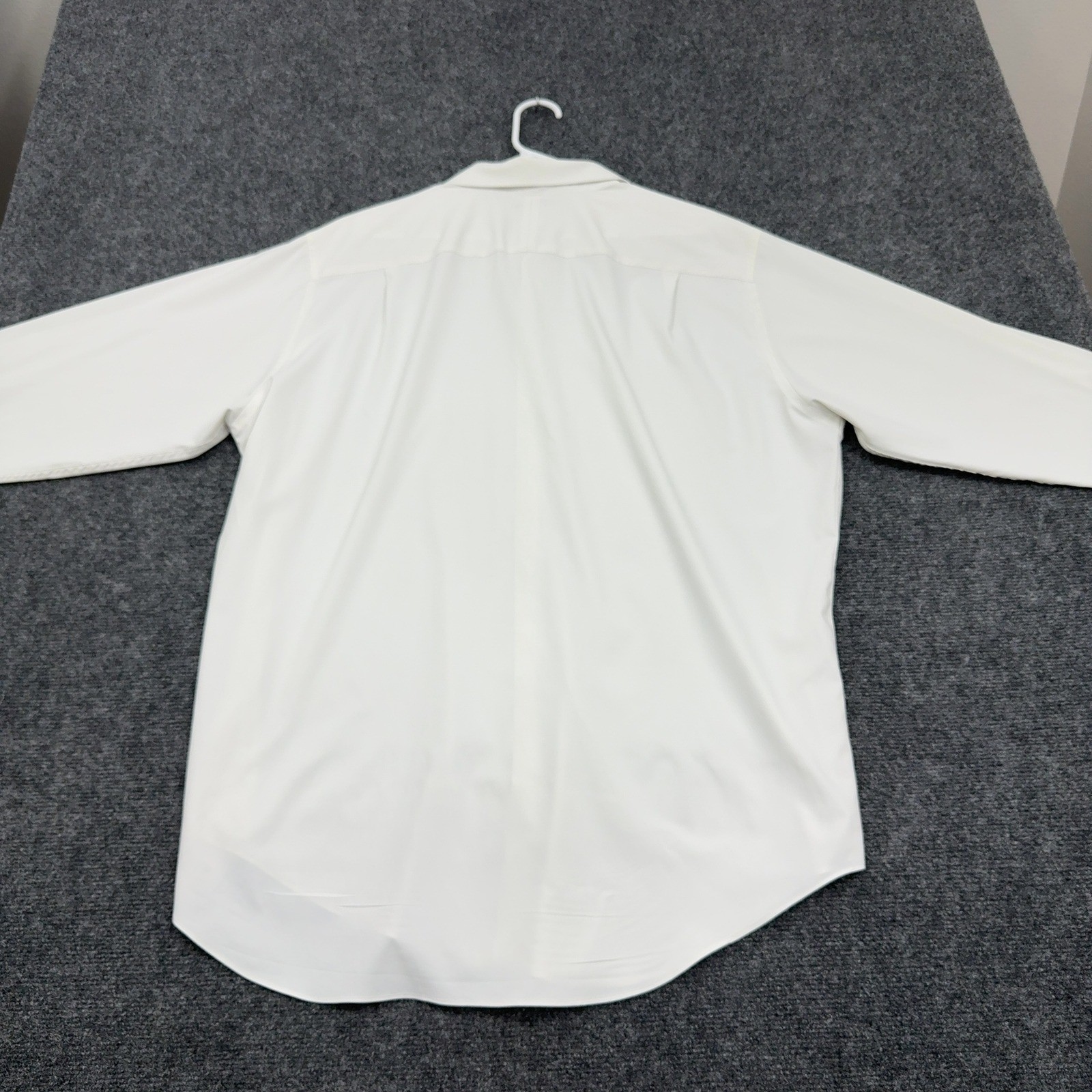 Jos A Bank Button Down Mens 17.5 White Polyester Spandex Tailored Fit Business