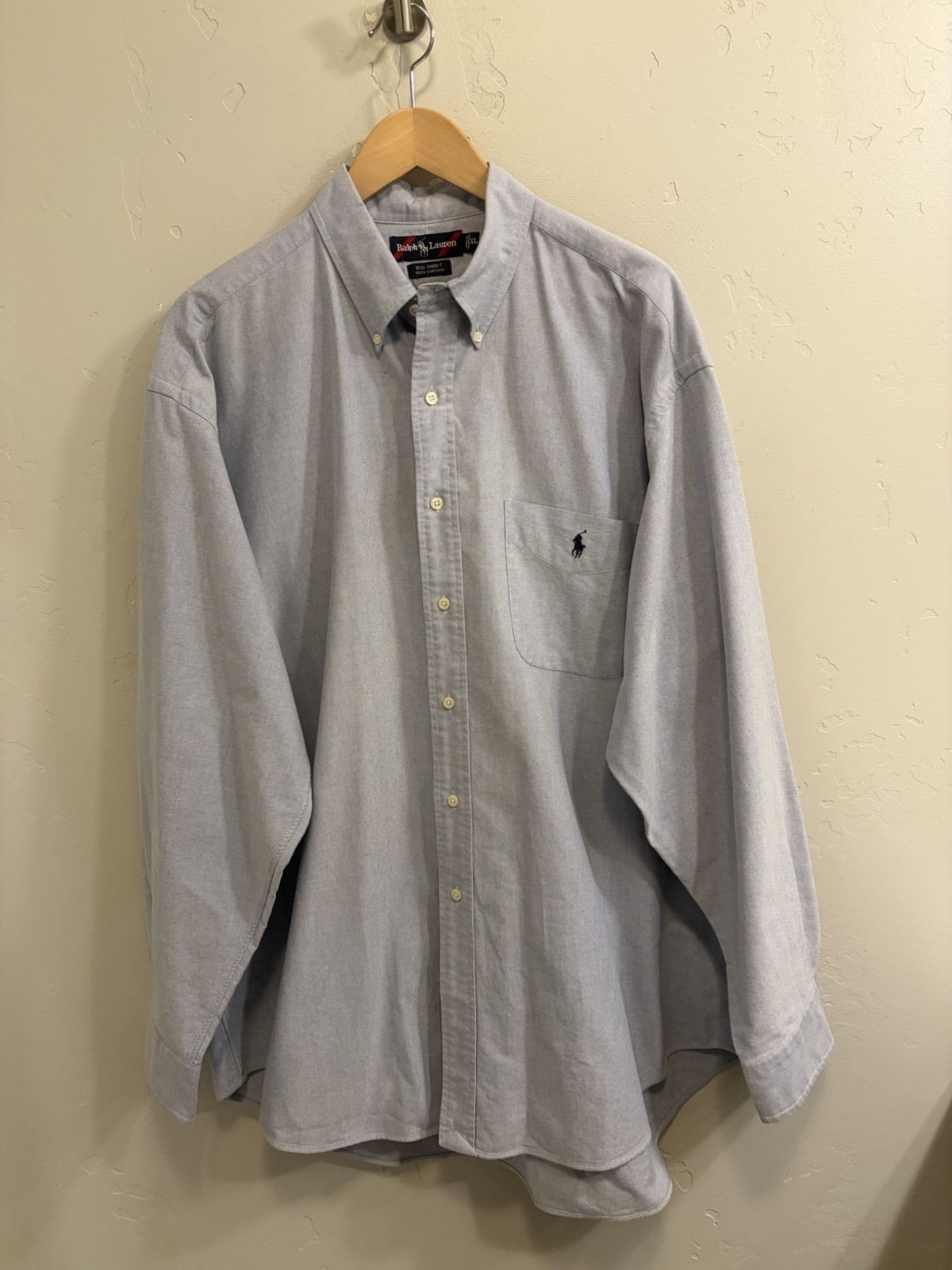Ralph Lauren Men’s Size XL Tall Classic Fit Blue Oxford Button-Down Shirt