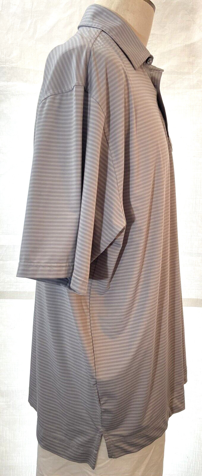 FOOT JOY Polo Short Sleeve Gray Stripe Men’s Size XXL Polyester Spandex