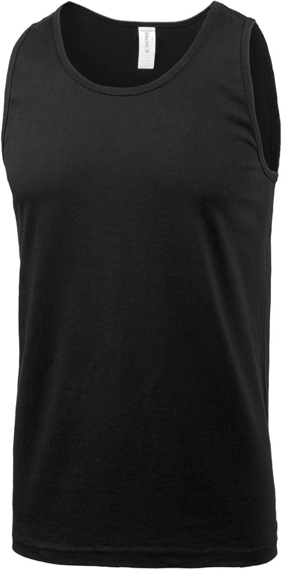 Mens Hipster Hip Hop Basic Tank Top Soft Premium Cotton Jersey Shirts, S to 3XL