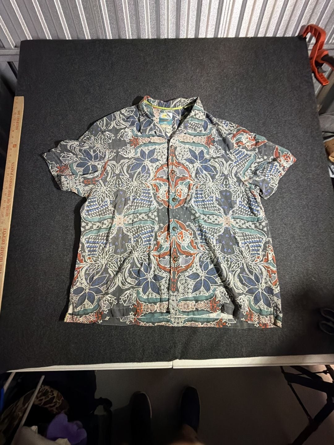 Tommy Bahama Island Modern Fit 100%Silk Geometric FloralPrint ButtonDown Shirt X