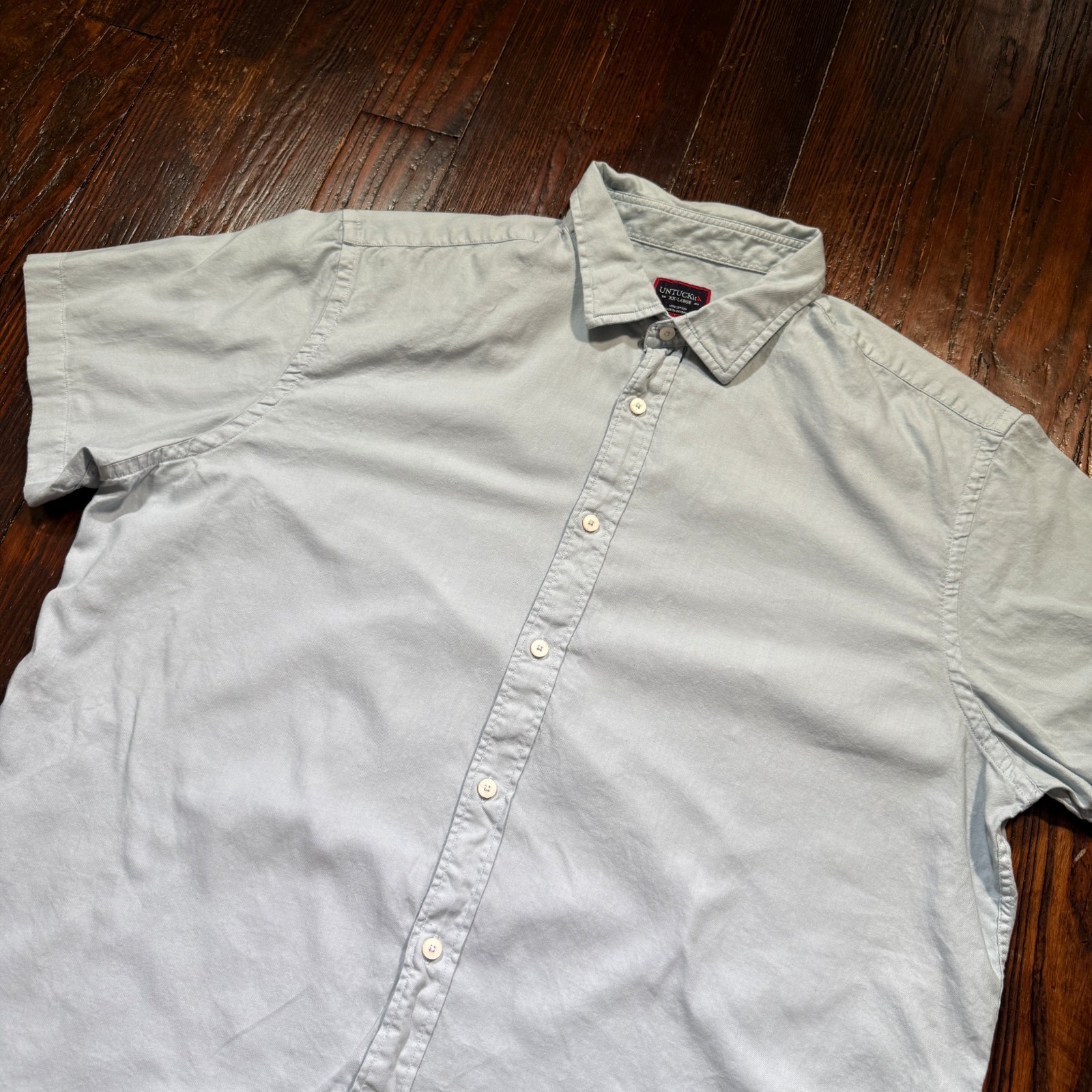 UNTUCKit Shirt Mens 2XL Blue Short Sleeve Briscoe Cotton Preppy – EUC