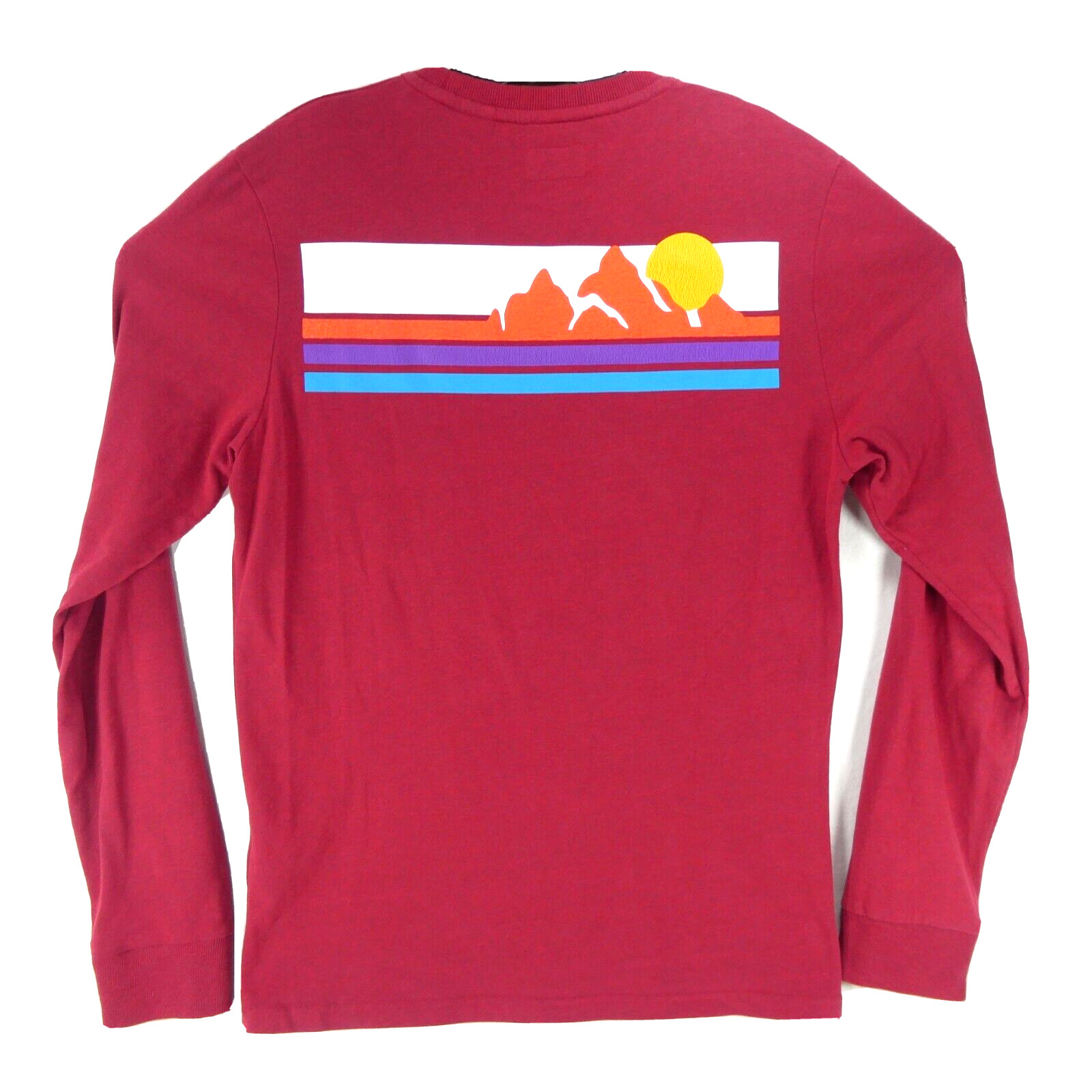 Superdry Men’s Red Large Long Sleeve Shirt Solid Graphic Print Casual Shirt