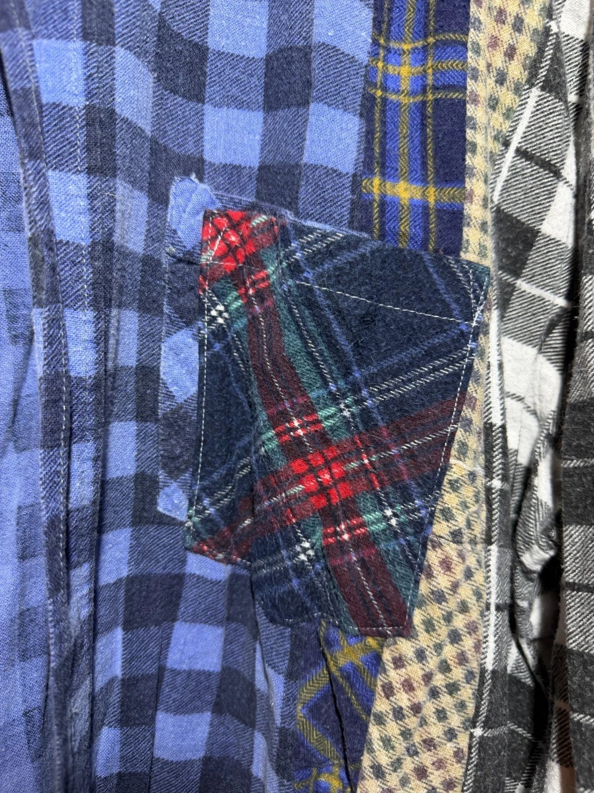 3x Rebuild By Needles Deconstructed Flannel Shirt Japan Size L-XL