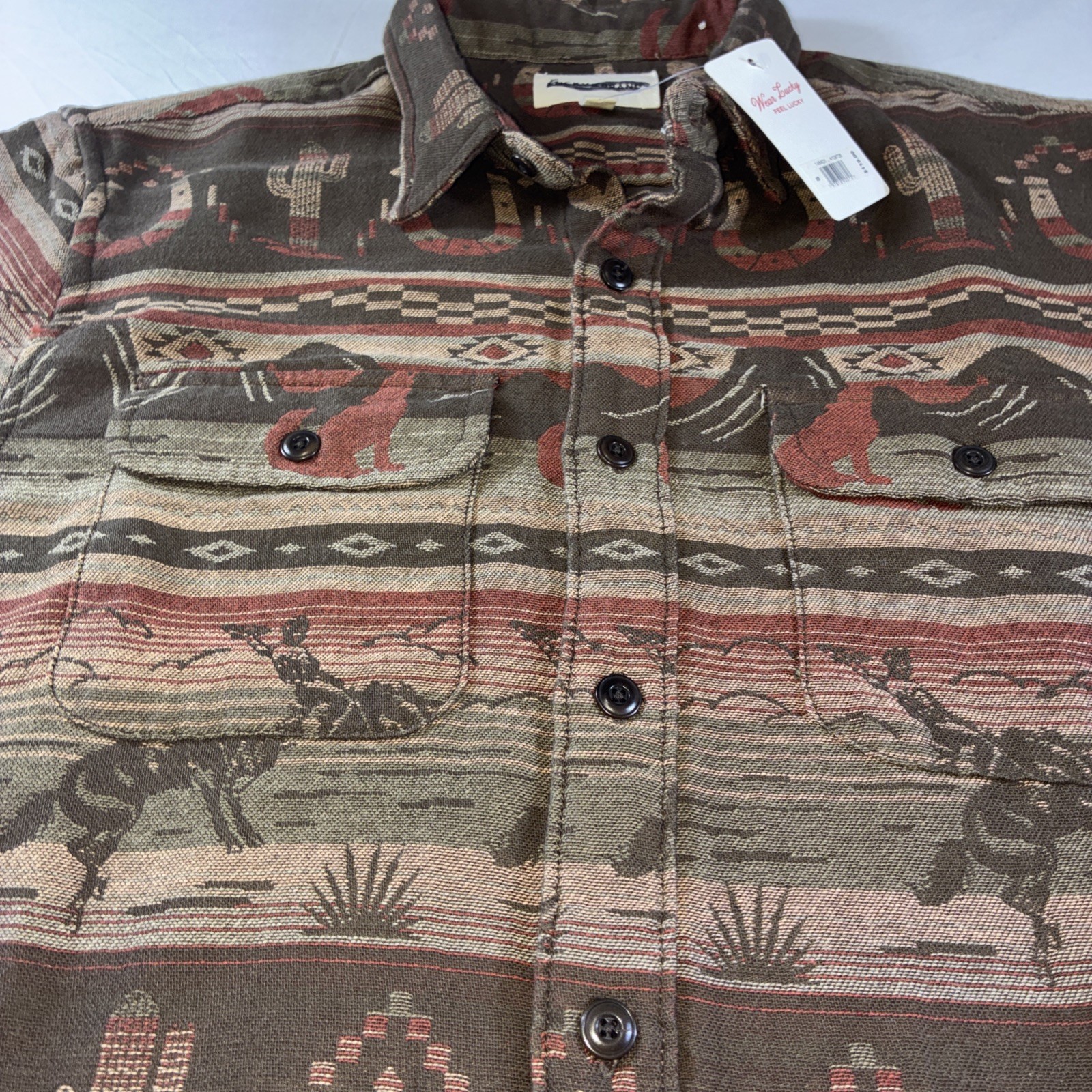 Lucky Brand Western Cowboy Button Down Rodeo Shirt Men’s S NWT