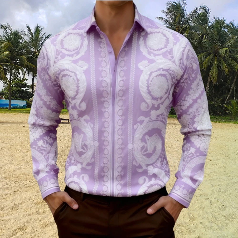 Button Down Shirt Men Summer Button Shirt Casual Hawaiian Beach Shirt Mens Top