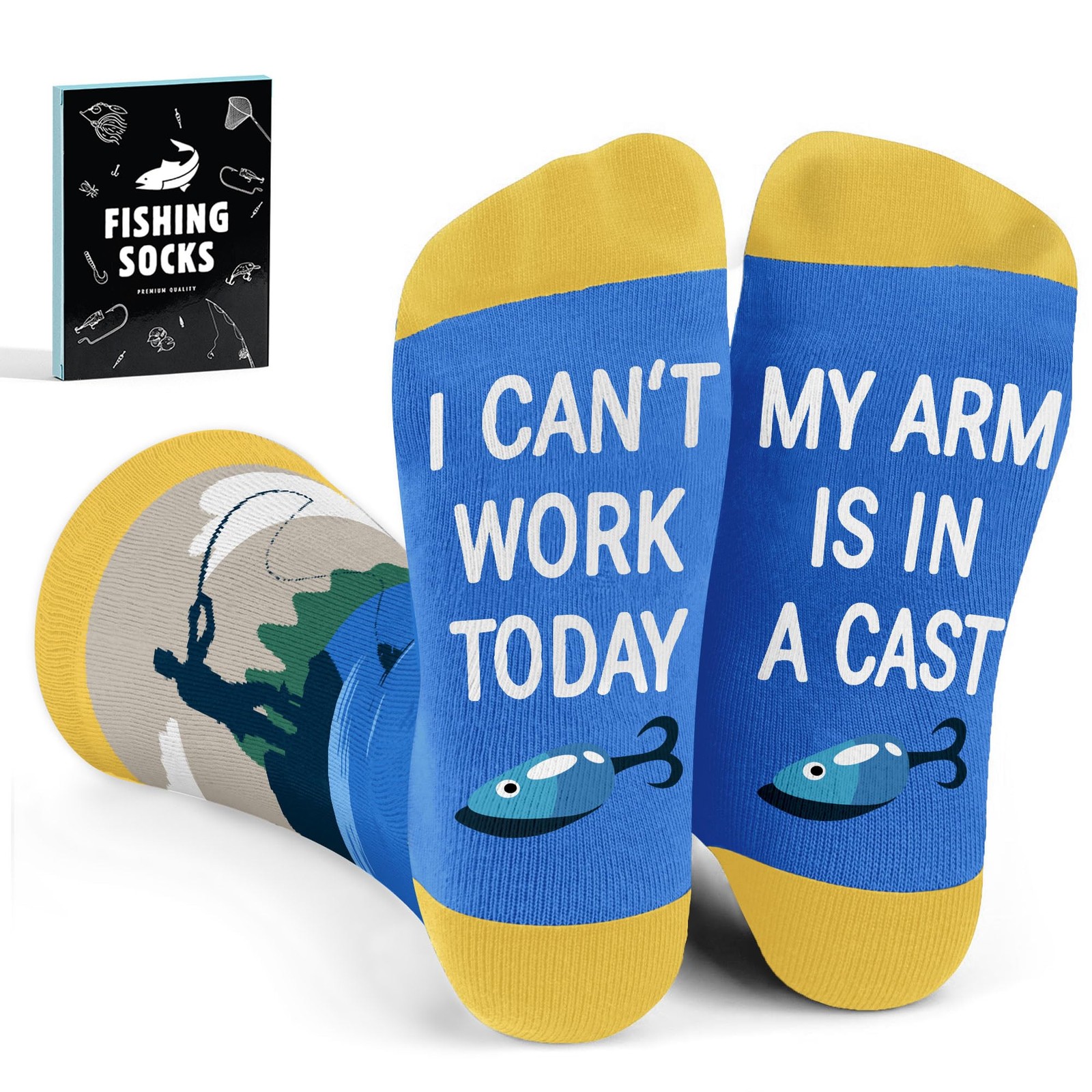 Fishing Gifts For Men – Comfy Socks With Fly Fishing Accessories Design, Perf…