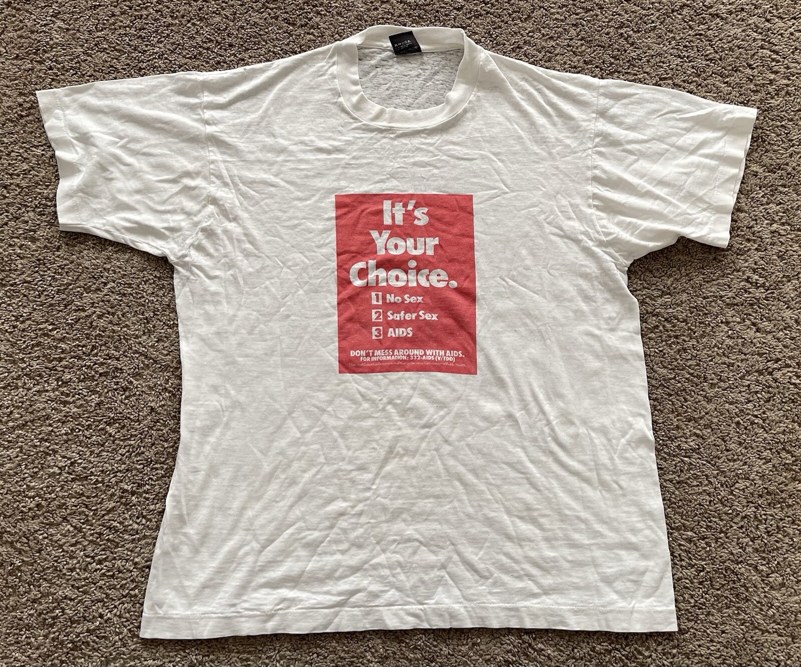 Vintage Its Your Choice Single Stitch T-Shirt No Sex Safer Sex Aids Screen Stars