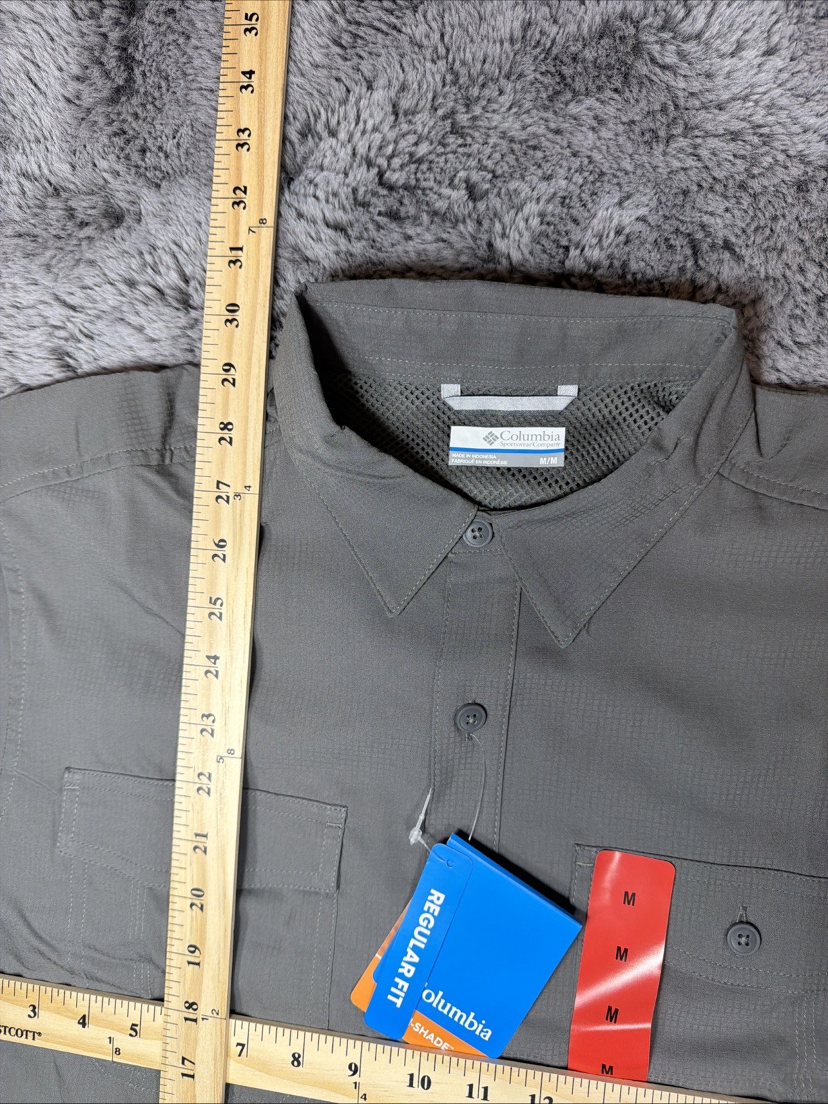 Columbia Omni Shade Men’s Long Sleeve Shirt, Charcoal 40 UPF Size Medium NWT