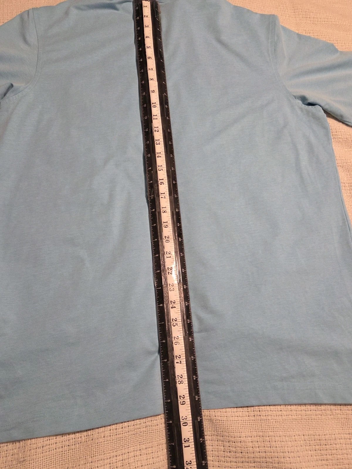 Peter Millar Polo L Solid Blue Knit Cotton Polyester Spandex Blend