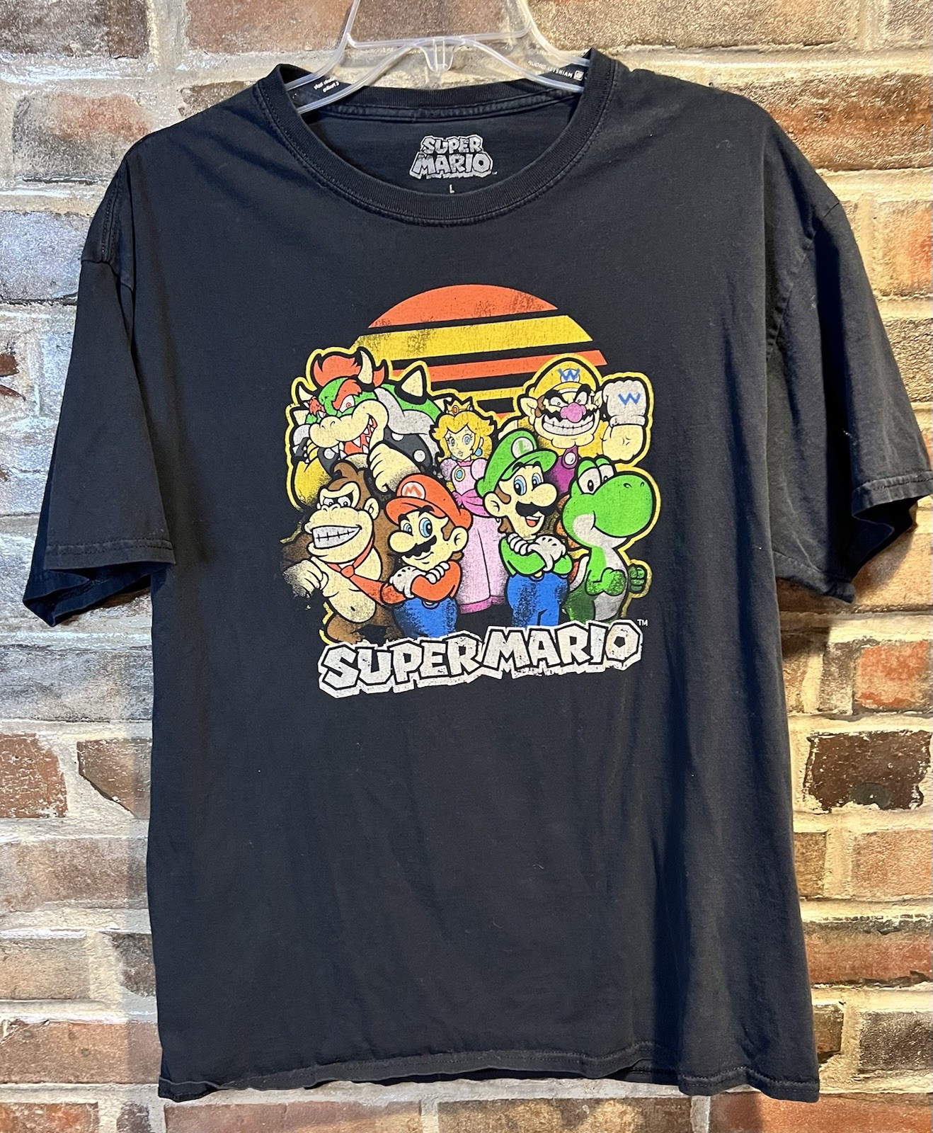 Cotton graphic t-shirt, Nintendo Super Mario Bros. character print Size Large