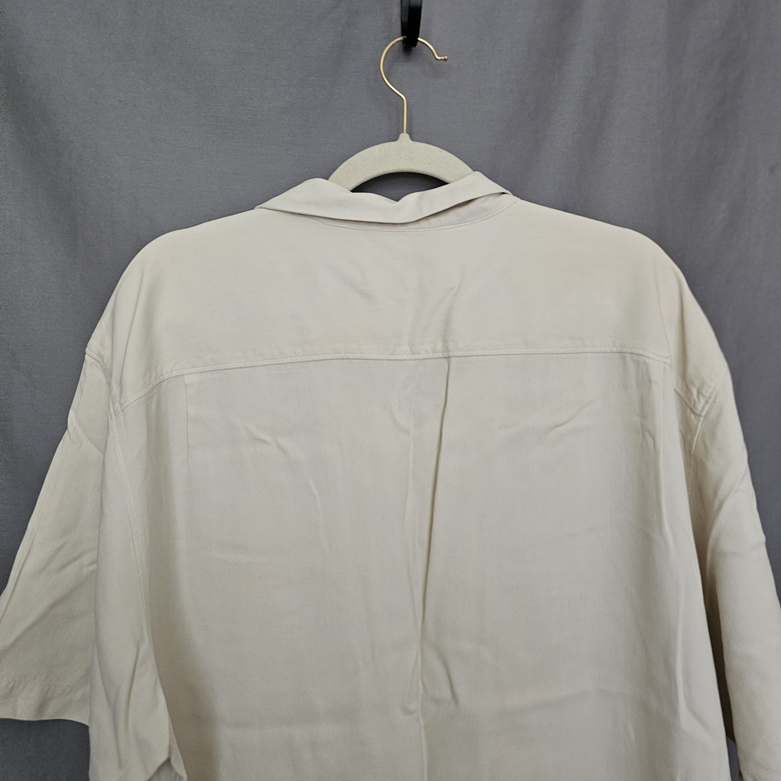 Tommy Bahama cream Silk Short Sleeve Button-Up Shirt w/ Pockets XXL Big & Tall