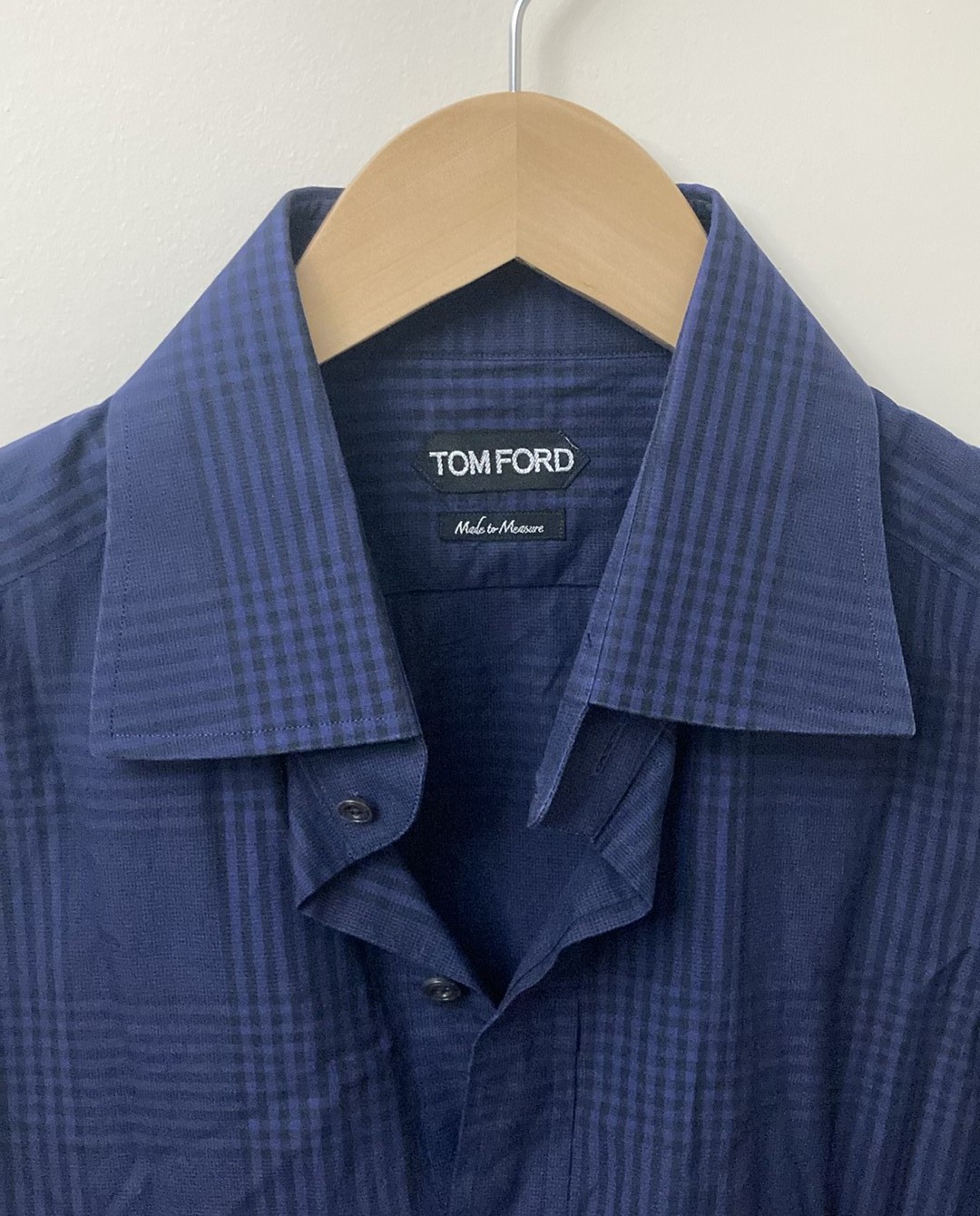 vguc TOM FORD Dress Shirt Navy/Black Size 44