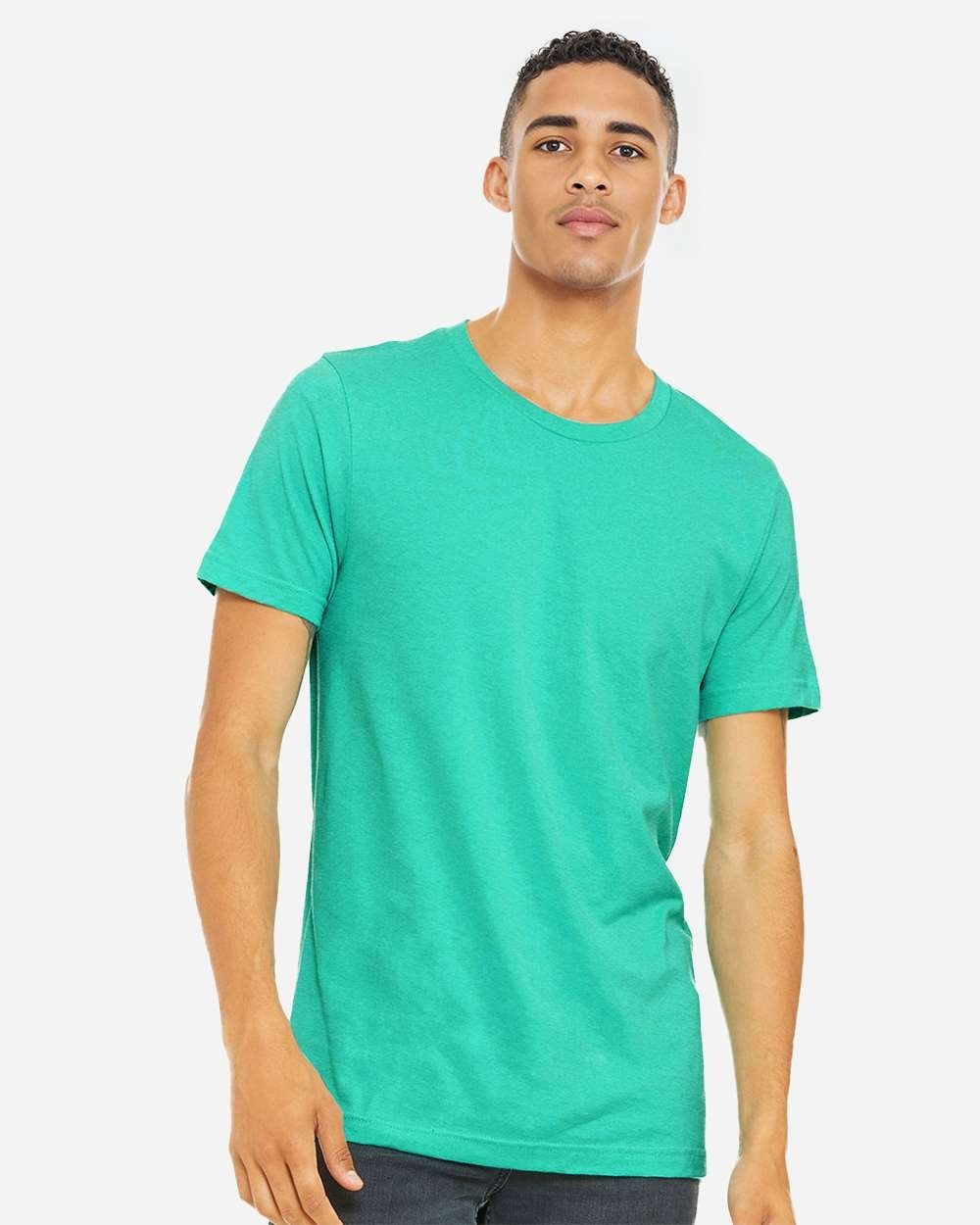 Bella Canvas 3001CVC Shirt Unisex Blank Adult Extra Small XS Heather Sea Green