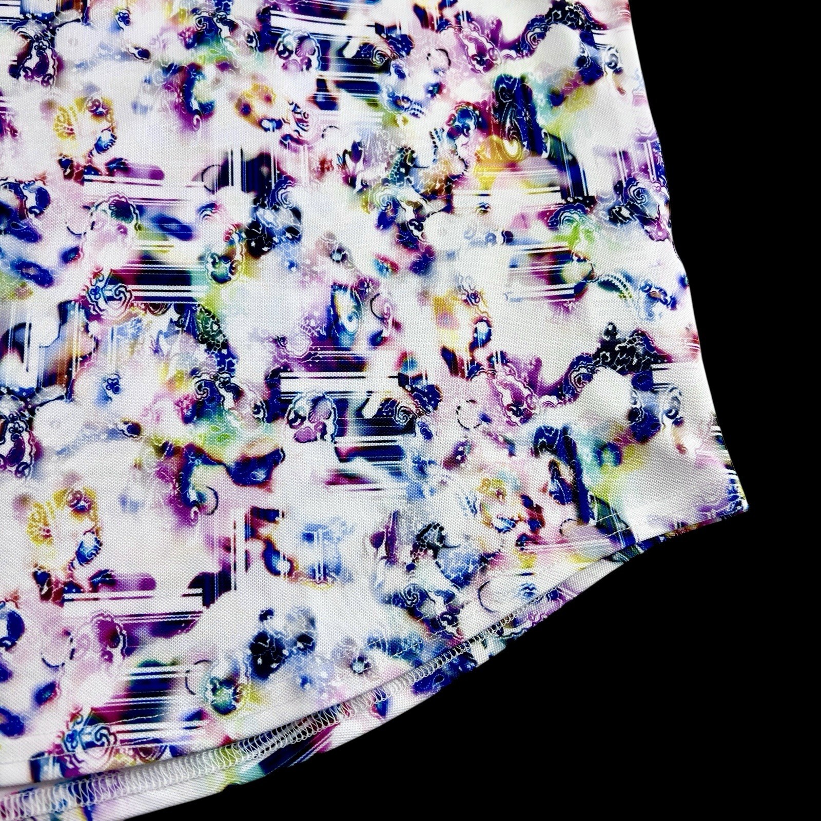 Robert Graham Performance Stretch Geometric Paisley Short Sleeve Shirt XL