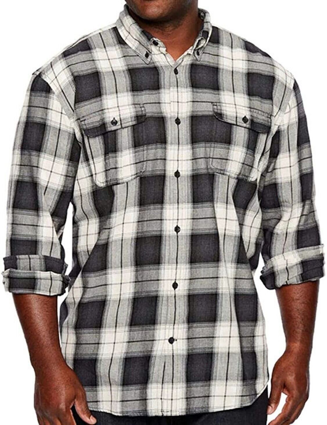Men’s Classic Fit Shirt 2 Chest Pockets Big & Tall Long Sleeves LT — 3XLT