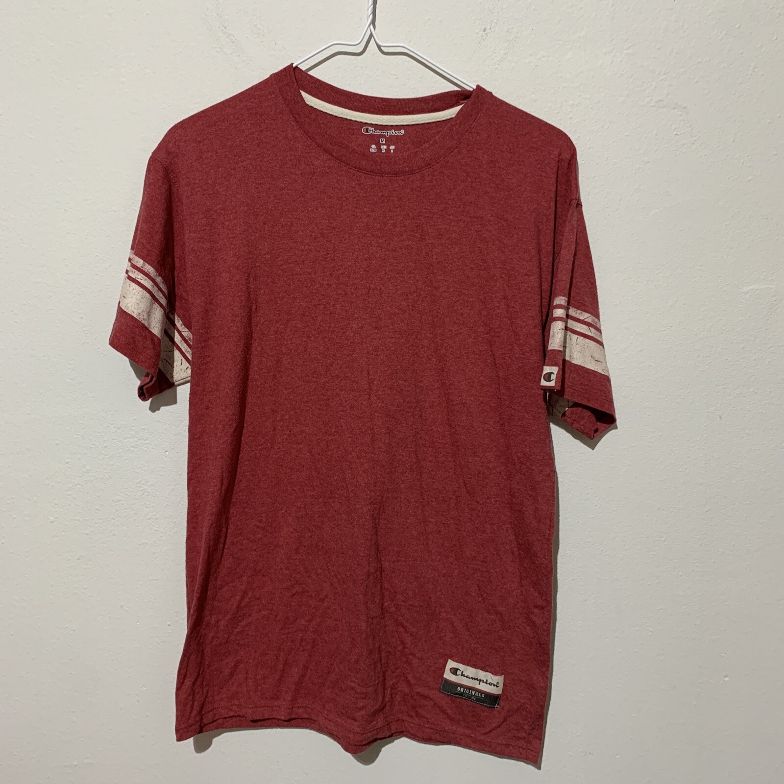 Champion Men’s Size Medium Red Short Sleeve Crew Neck T Shirt